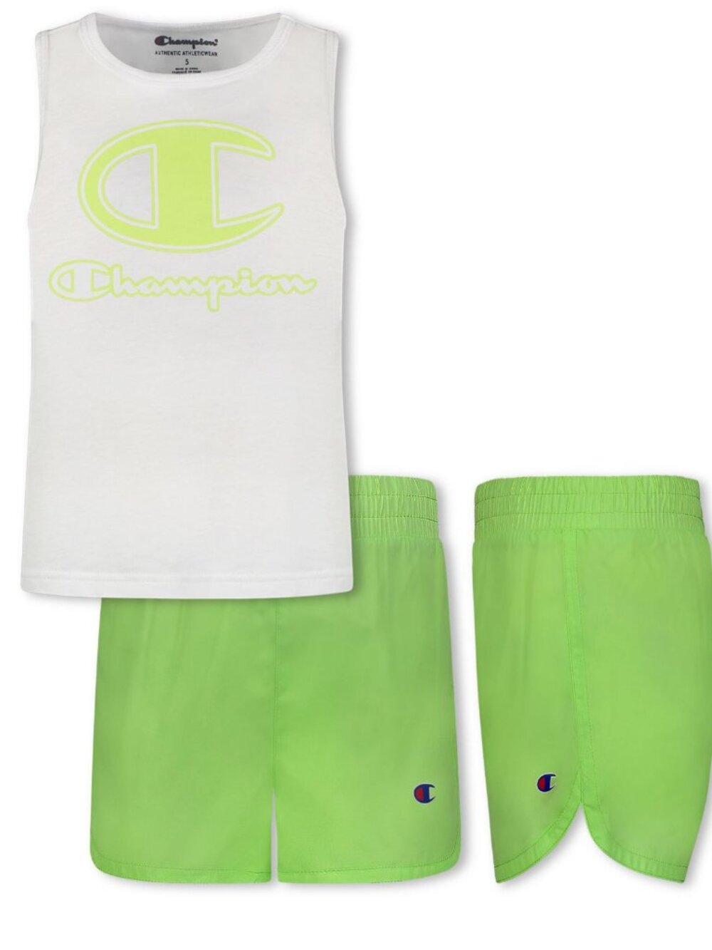 Champion Little Kid Girls C Script Tank and Woven Shorts Set of 2